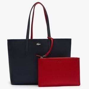 SAVE $50 - NWT LACOSTE ANNA REVERSIBLE BICOLOR TOTE BAG - 2 TOTES IN 1